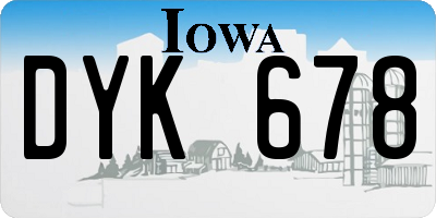IA license plate DYK678