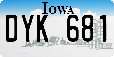 IA license plate DYK681