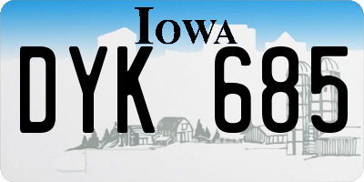 IA license plate DYK685