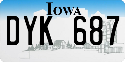 IA license plate DYK687