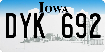 IA license plate DYK692