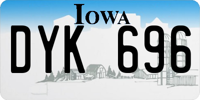IA license plate DYK696