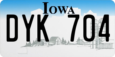 IA license plate DYK704