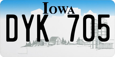 IA license plate DYK705