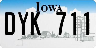 IA license plate DYK711