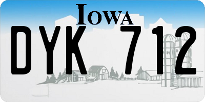 IA license plate DYK712