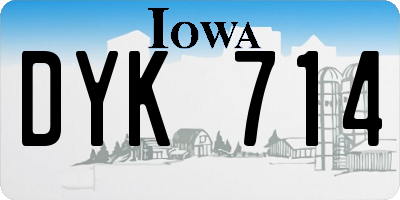 IA license plate DYK714