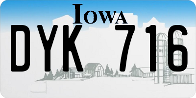 IA license plate DYK716
