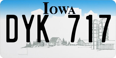 IA license plate DYK717