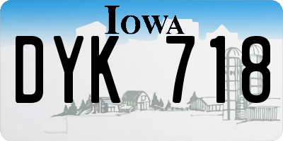 IA license plate DYK718