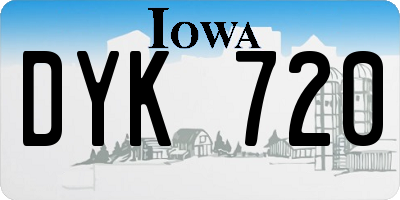IA license plate DYK720