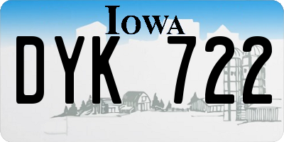 IA license plate DYK722