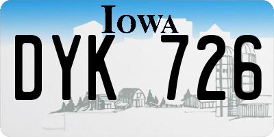 IA license plate DYK726
