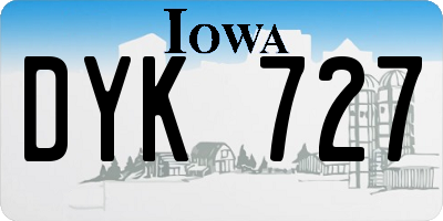 IA license plate DYK727