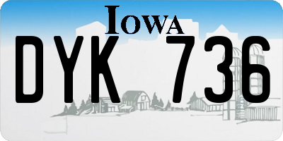 IA license plate DYK736