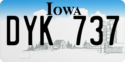 IA license plate DYK737