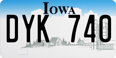 IA license plate DYK740