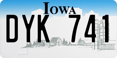 IA license plate DYK741