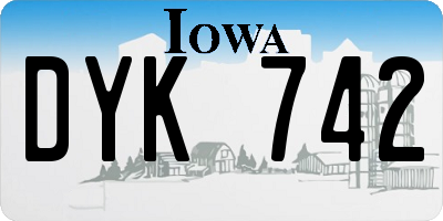 IA license plate DYK742