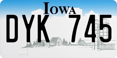 IA license plate DYK745
