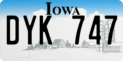 IA license plate DYK747