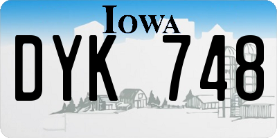 IA license plate DYK748
