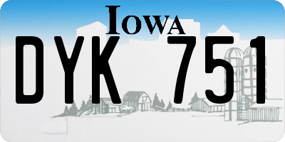 IA license plate DYK751