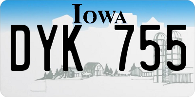 IA license plate DYK755