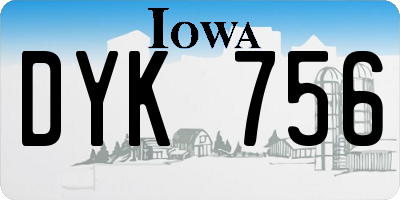 IA license plate DYK756