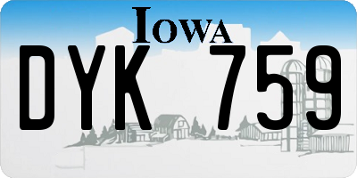 IA license plate DYK759