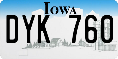 IA license plate DYK760