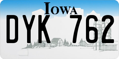 IA license plate DYK762