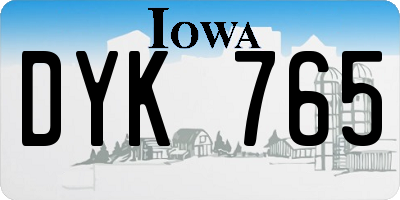IA license plate DYK765