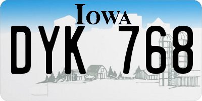 IA license plate DYK768