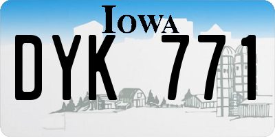 IA license plate DYK771