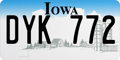 IA license plate DYK772