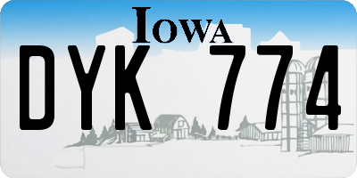 IA license plate DYK774