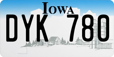 IA license plate DYK780