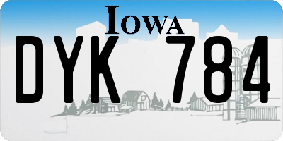 IA license plate DYK784