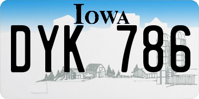 IA license plate DYK786
