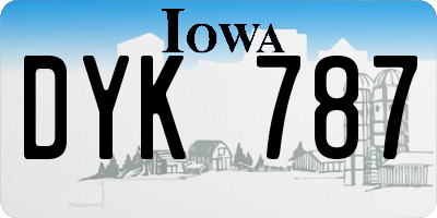 IA license plate DYK787