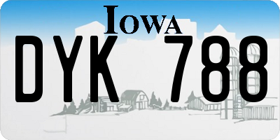 IA license plate DYK788