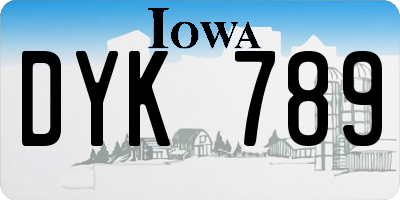 IA license plate DYK789
