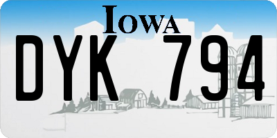 IA license plate DYK794