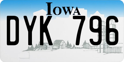 IA license plate DYK796