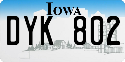 IA license plate DYK802