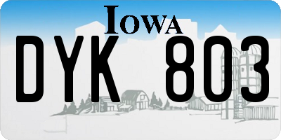 IA license plate DYK803