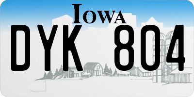 IA license plate DYK804