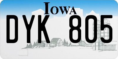 IA license plate DYK805
