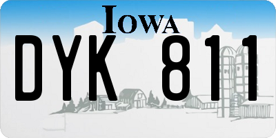 IA license plate DYK811